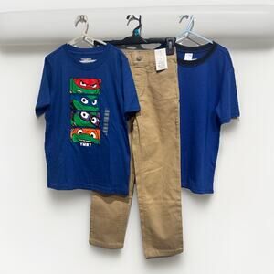 Lot of 3 Boys Carter’s Turtles Ninja T-Shirt, Place Tee, Garanimals Pant Size 7
